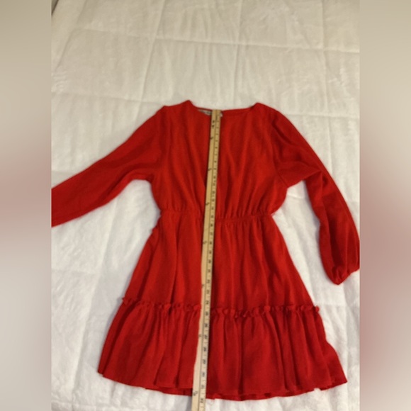 Vibrant Red Long Sleeve Dress - Picture 4 of 5